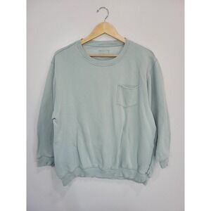 Aerie Oversized Light Blue Heart Graphic Sweatshirt Pullover Womens Medium